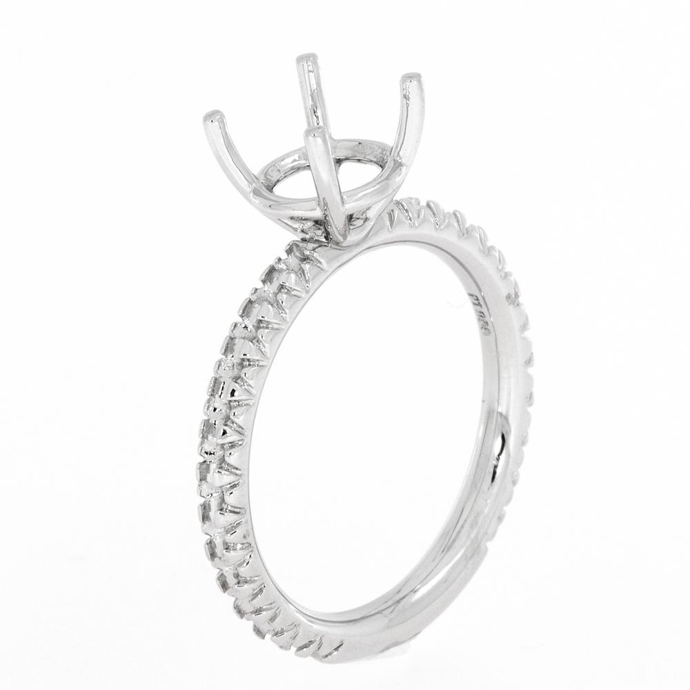 View FOUR PRONG ROUND SOLITAIRE PAVE RING