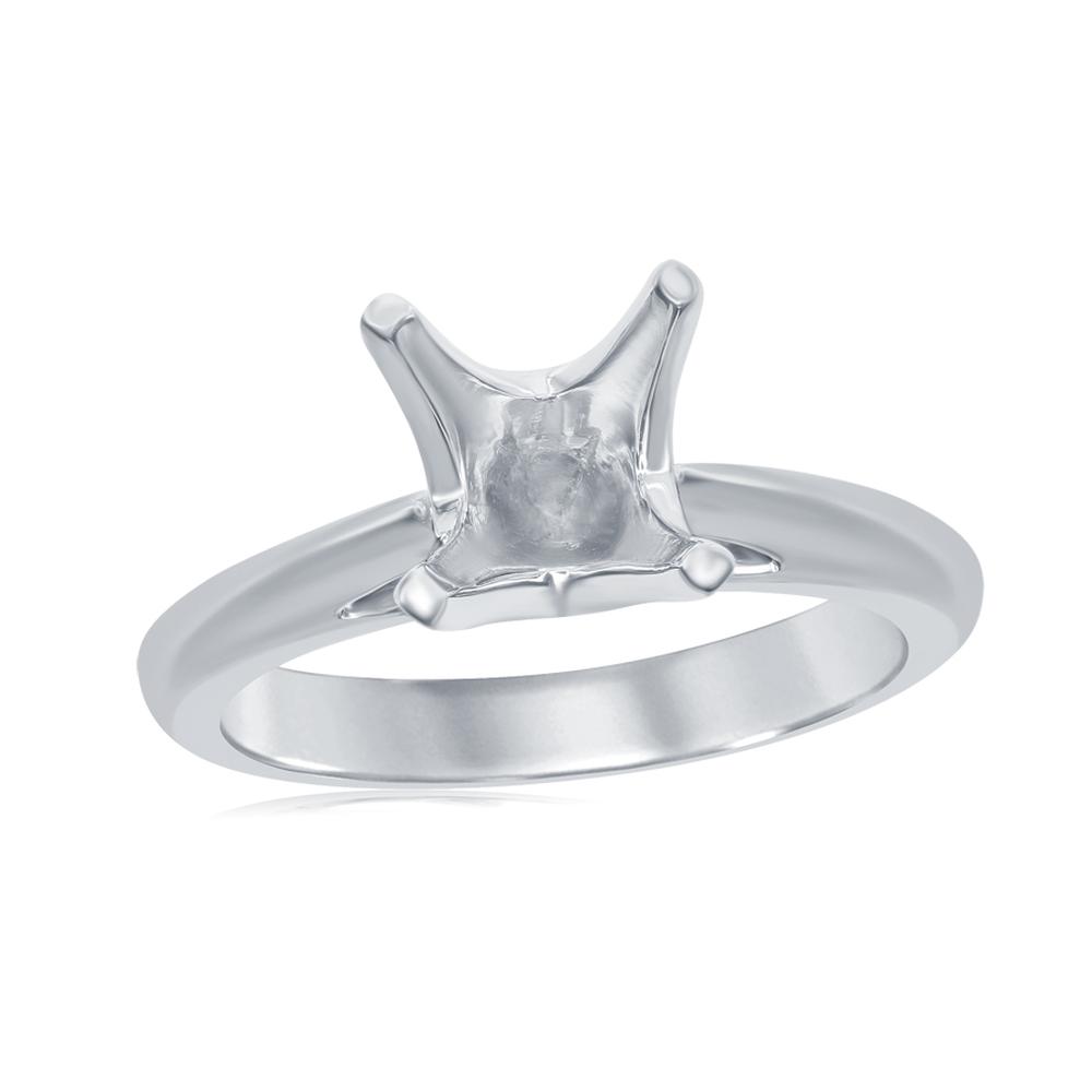 View FOUR PRONG SOLITAIRE WITH TAPERED HALF ROUND SHANK