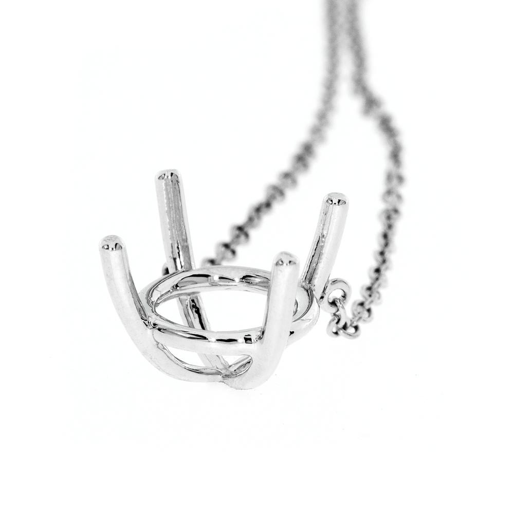 View FOUR PRONG PENDANT WITH CHAIN